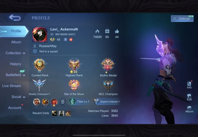 ML211//Level 72 120 Skins Grandmaster ASPIRANT LEYLA AND ASPIRANT ANGELA CHAMPION LANCE TAMUS KUNGFU PANDA