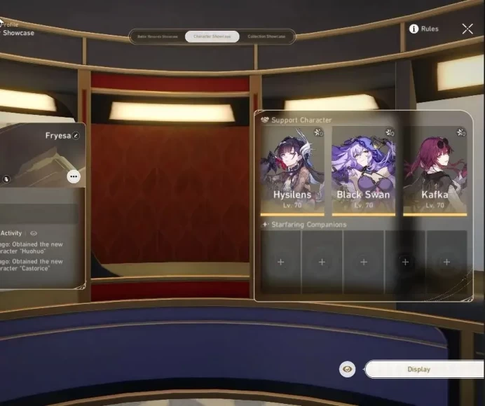 Asia|TL 58|DOT Prem Team|8 Limited|Saber+Sign,Castorice,Huohuo,Dante,Ruan Mei|MC Female|Take Mail|Check SS(HSR6825)