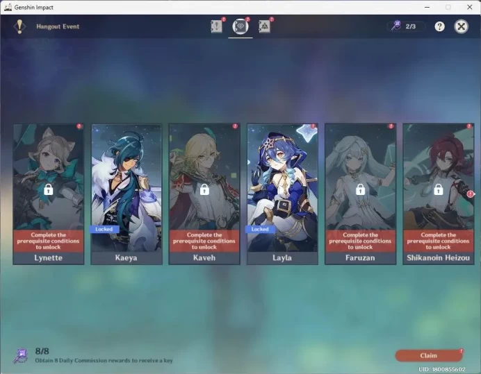ASIA|AR 54| 2 Limited |Xiao+Sign+C2,Furina |Mc Male|GI164B