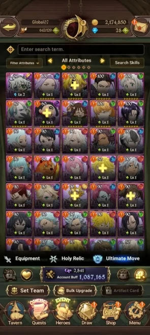 Global | 1M CC | 7 UR, Tristan 2/6, Salos, ODK, King Diana, WK Gowther, Esca, DKM | 7DS296B