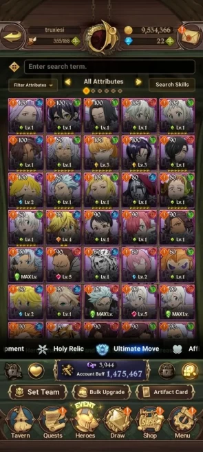 GLOBAL|1.4M CC|UR DKM2/6,WK Gowther2/6,GoT Thor,Chaos Arthur,etc|Detail Cek SS|7DS344B