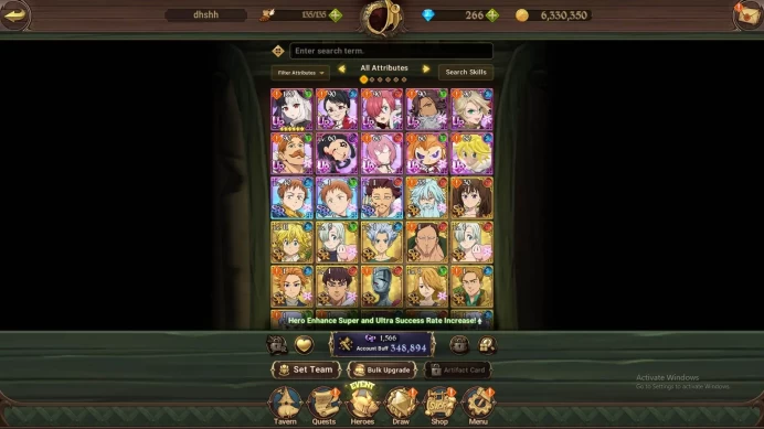 GLOBAL|Starter|DM 266|349k CC|4 UR ODk,Gowther,Chaos Arthur,DKM 2/6,etc|Detail Check SS|7DS360B