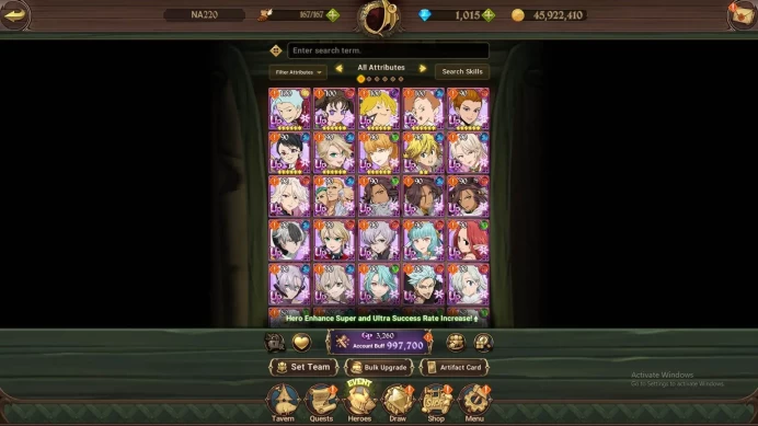 GLOBAL|997K CC|DM 1.015|3 UR Oppressor DK,Despair Mael,DK Meliodas,etc|Detail Check SS|7DS363B