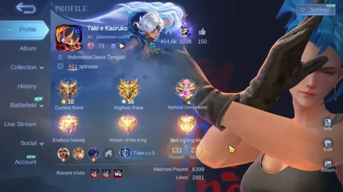 Hero 131|Skin 237|High Glory 55|KOF Karina,CC Natalia,Cyclops Spongebob,Fanny P.ACE,Minotaur Zodiak,Julian Mystic,Etc|(MLBB2196)