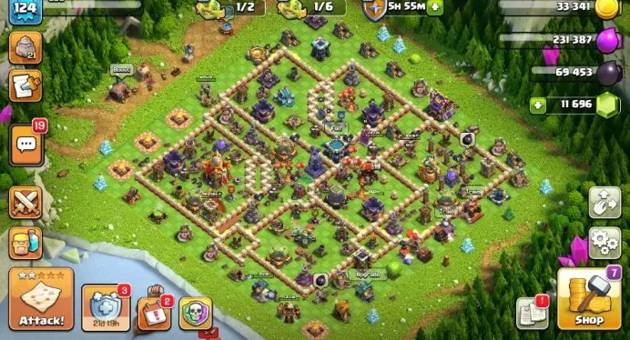 Clash of Clans SC ID-//Android&IOS-16TH/LVL124max YMX23G62/260510