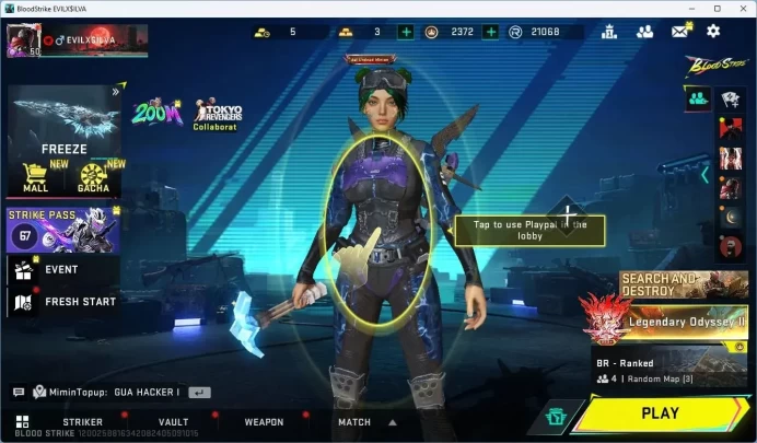 ASIA | 3 Collab Skins | 2 Limited Skins | 6 Legendary Skins | 2 Male | Collab ETHAN | Collab EMMA | Collab SPIKE|CEK SS BS660B