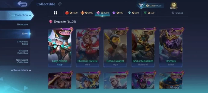 ML231//Level 47 125 Skins Mythic Sale Winrate 50% 85 Heroes Metro Zero X.Borg Prime Beatrix Granger Luckybox Ruby 22 Deluxe Dragon Shiryu Chou P