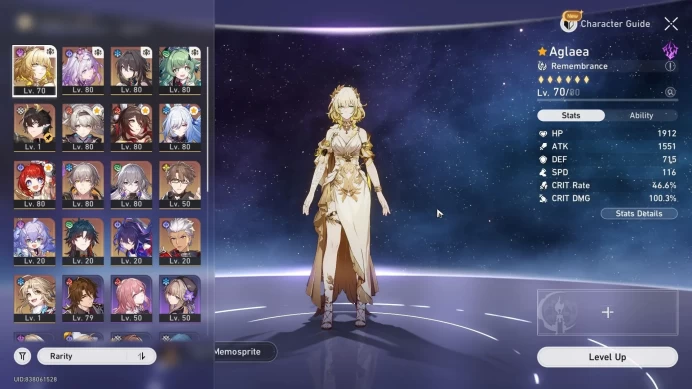 ASIA TL65|Castorice+Sign|Bailu/Yanqing+Sign|Welt E1|Aglaea/RuanMei/Huohuo/DanHeng PT/Firefly/Fugue/Tribbie|3.8K Jade|HSR019B