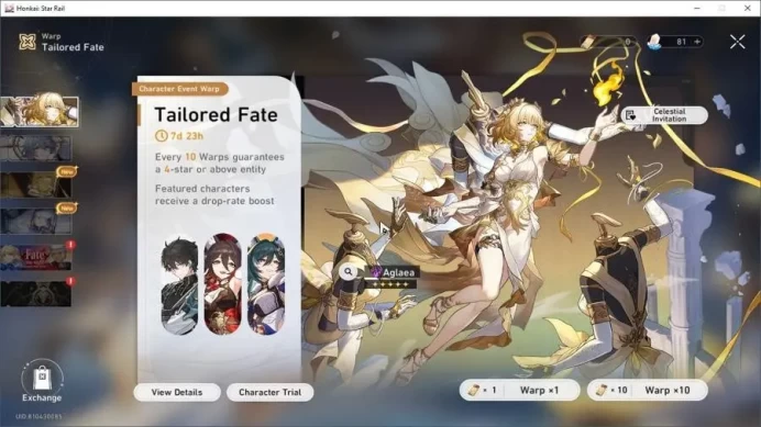 ASIA TL70|Acheron E1S1|Ruan Mei E2|Dahlia E1|Phainon/Boothill/Archer/B.Swan+Sign|Robin/Sparkle/Tribbie/Dan Heng PT|HSR038B