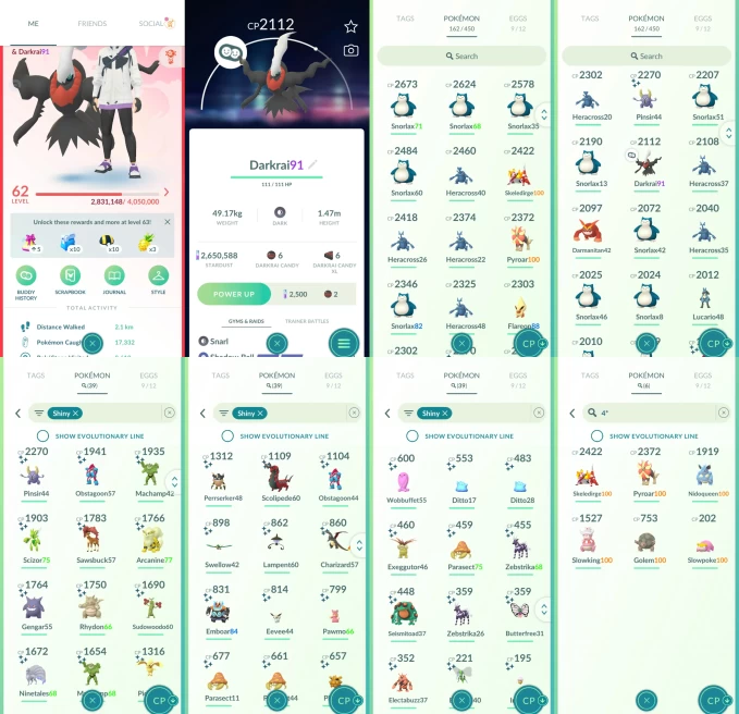 ACm1310 -lv 62 Valor | x25 2000CP | x39 shiny | x6 100IV | Darkrai Lucario | 4* Skeledirge Pyroar | shiny Charizard gengar Emboar Eevee Ditto