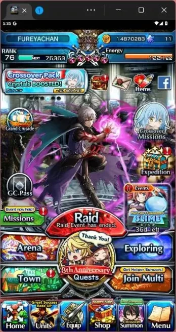 GLOBAL|15 Ascend|Chloe,SummerMiyu,Milim,Shuna,Kenshin Himura,etc|Take mail|check SS|GS129B