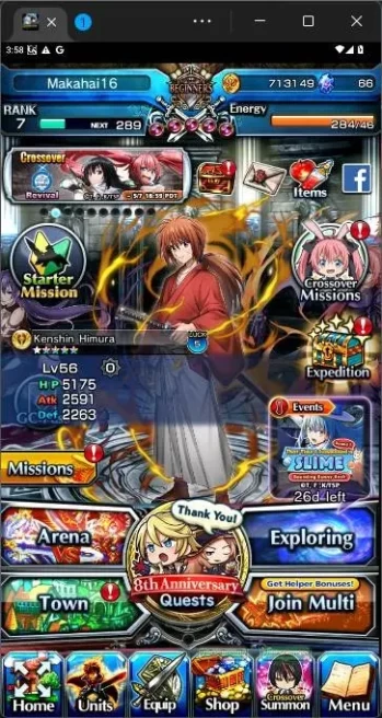 GLOBAL|5 Ascend|Kenshin Himura,Arthur Pencilgon,Diablo,Homura Akemi,Milim,etc|check SS|GS168B