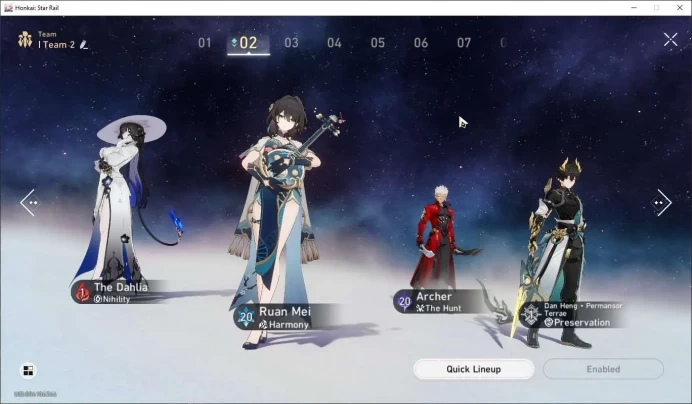 ASIA | TL 10 | 1 Limit | Starter | Quest BelobogThe Dahlia | Ruan Mei | Archer | Dan Heng PT | MC Female HSR048B