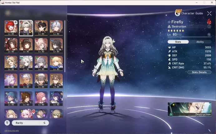 ASIA|9 Limit|Phainon/FF/Saber/Feixiao+Sign|Tribbie/Castorice/Jiaoqiu/Lingsha/Fugue/Dan Heng PT/Ruan Mei|1 Spirit|HSR049B