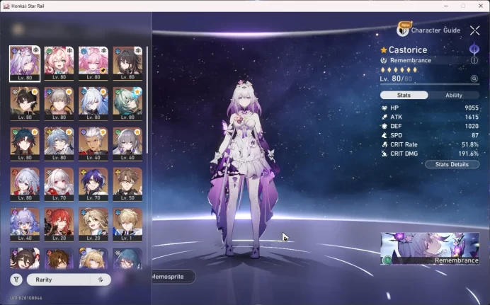 ASIA TL70|15 Limit|Hyacine E1S1|Castorice S1|Blade S1|Ratio S1|8 Lim Char|Rate-Off|8441 Jades|MC Male|HSR052B