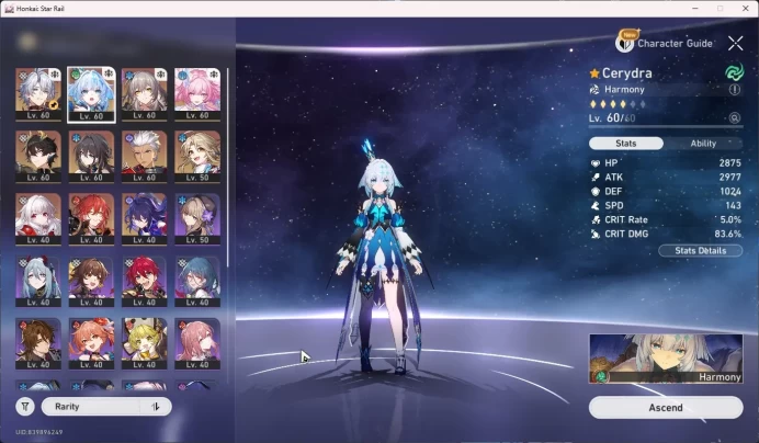 ASIA TL50|Cherydra E1+Sign|Cyrene+Sign|Phainon|Dan Heng PT|Ruan Mei|Seele|Rate-Off|1.6K Jade+6 Tix|HSR056B