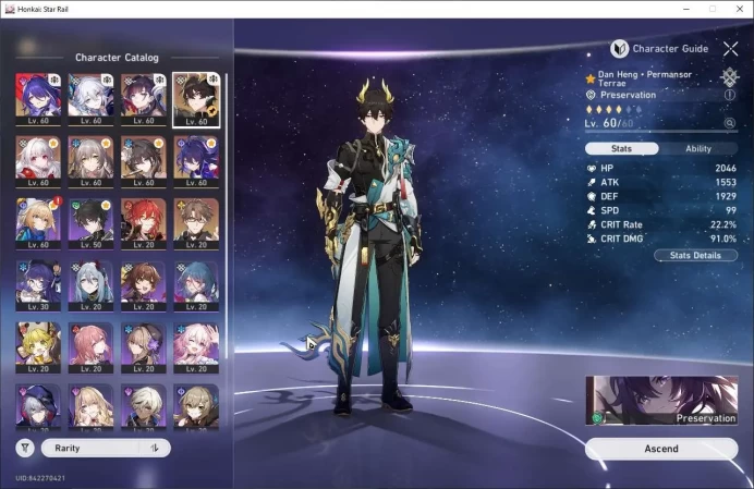 ASIA TL50|3 Limit|Yao Guang+Sign|Ruan Mei+Skin|Acheron|Hysilens|Dan Heng PT|Seele|Clara|Himeko|MC Female|HSR082B