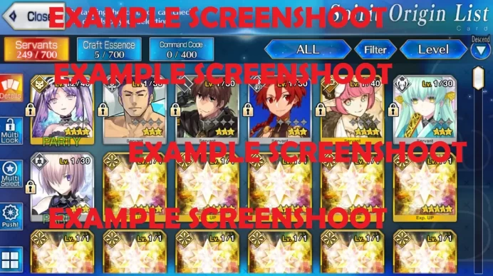 [NA] SQ Account Tutorial Only BD Unset 200++ SQ + 35++ Ticket + 30++ GA + Random Servant | Check SS (FGO717)