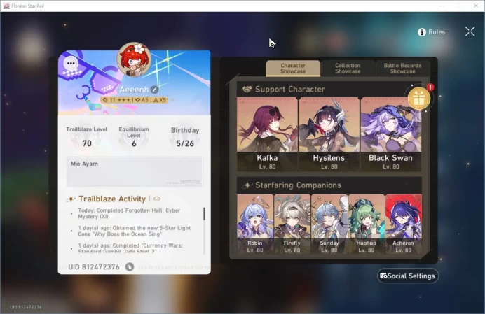 ASIA | TL 70 | 18 Limit | Dot Prem, Kafka E1, Hysilens E1, BS, Huohuo, Ruan mei E1, Acheron E2, Luocha E1, Blade E1 HSR120B
