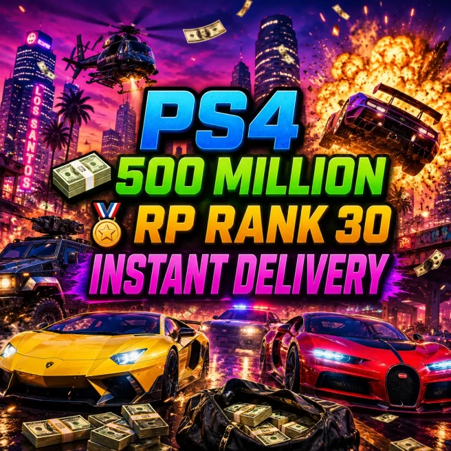 Playstation 4 | 500 Million (Cash + Deluxo) | Rank 30 | GTA Modded Account | Instant Delivery #ARXPS317