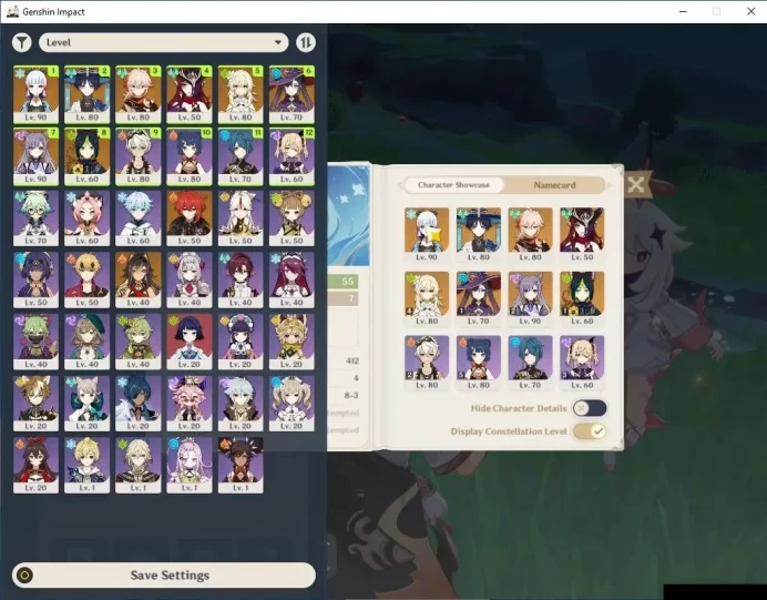 Asia|AR 55|4 Limit +2(*5WEP)|Ayaka+Sign,Chasca,Kazuha,Wanderer,|MC Female|Reuni ON|Low Explore Map|TakeMail|(GI6258)