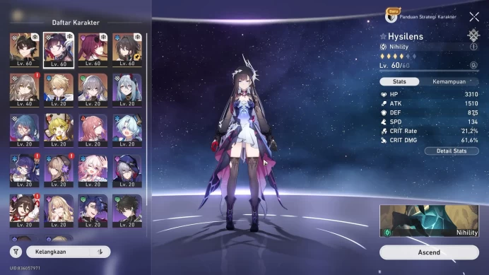 ASIA | TL 46, kafka, dan heng, ruan mei, hysilens, more detail check SS HSR244B
