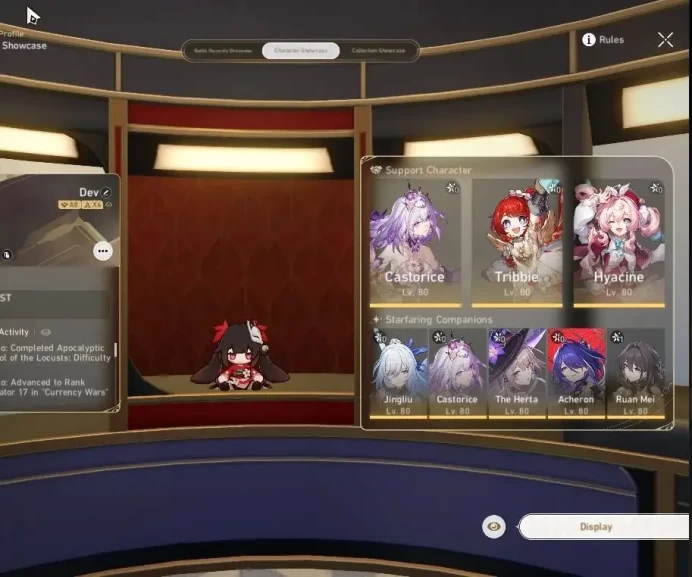 Asia|TL 68|12 Limited|[SW 999,Castorice,Hyacine]+Sign,Firefly,Fugue,Lingsha,B3,Acheron|Mc Female|Take Mail|Check SS(HSR6841)