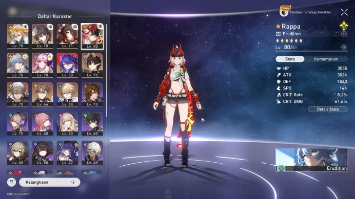 ASIA | TL 63 | 3 Limit | Rappa, Ruan Mei, Fugue Sign. Sunday, Fu Xuan, Archeron, DanHeng, Welt, Gepard |  MC Male | HSR330B
