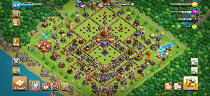 Town hall 16 Xp 230, 6 equipment epic, 890 medals cwl, C6162