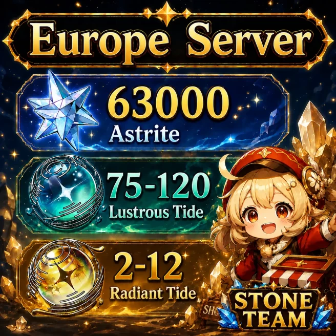  EU | 600+ Draw | 63000+ Astrite | 75-120 Lustrous Tide | 2-12 Radiant Tide | Astrites Reroll Starter Account