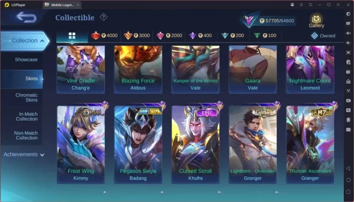 GLOBAL Hero 126 Skin 235 |Prime granger|Luckybox alice|Meowkin hunter Lesley,julian|lightborn 2|Blazing 2| CheckSS ML1818B