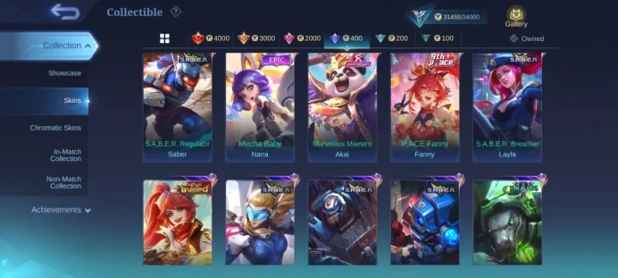 ML352 Mythic Level 53 78 Heroes 142 Skins 50% Winrate