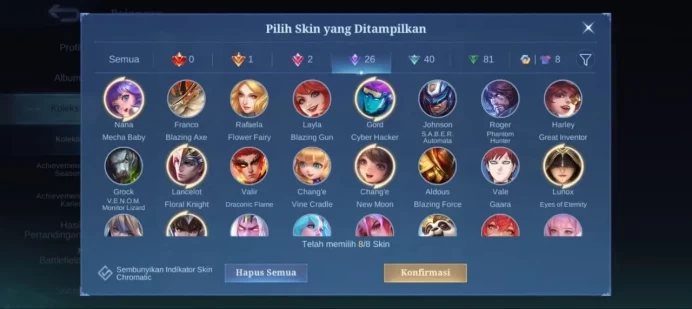 ML354 Mythic Level 56 90 Heroes 158 Skins 50% Winrate