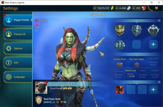 Lv37 602 Power|1 Mythic[Kurosa]+11 Legendary(McAngelo,Xenomorph,Alice,Visix,Skeletor,Etc)|18K Energy|Plarium|RSL1485