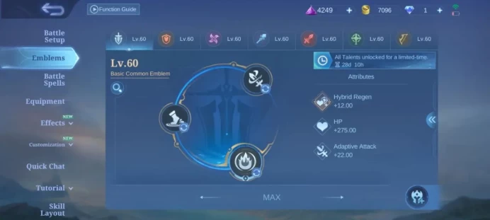 ML366 Mythic Level 48 66 Heroes 116 Skins 51% Winrate
