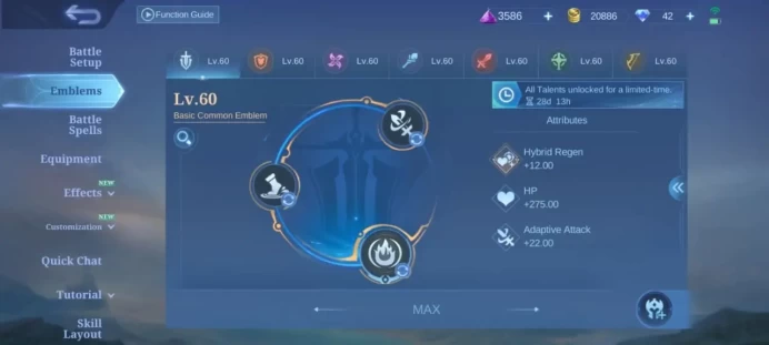 ML367 Mythic Level 67 114 Heroes 174 Skins 53% Winrate