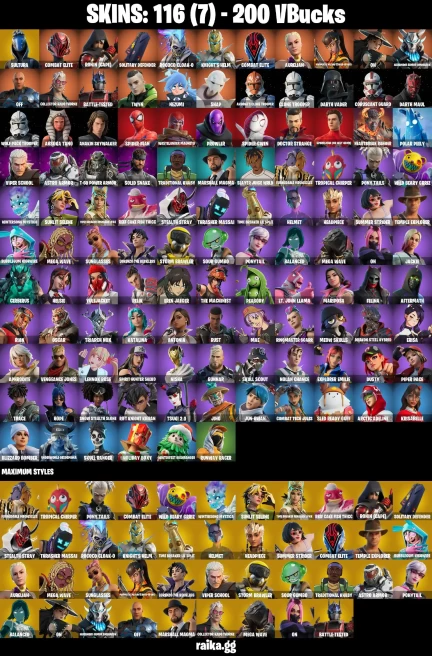 116 skins | Eren Jaeger | Spider-Man | Spider-Man (No Way Home) | Spider-Gwen | Sultura | Combat Elite | Ronin (Cape) | A0098