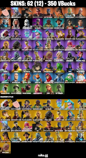 62 skins | Eren Jaeger | Fancy Peter Griffin | Rococo Cloak-o | On | Burning Ambition Valeria | Battle-Tested | A0128