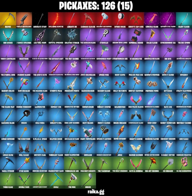106 skins | Peter Griffin | Solitary Defender | Ronin (Cape) | Challenger Menace - Flame | Droopy | Sideways Warrior | A0131
