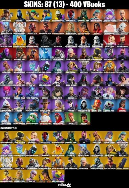 87 skins | Eren Jaeger | Joltara | Peter Griffin | Lina Scorch | Sultura | Championship Aura | Cloud Striker | A0147