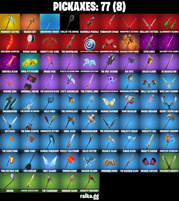 61 skins | Fancy Peter Griffin | The Ageless Champion | Droopy | Burning Ambition Valeria | Renzo the Destroyer | Joey | A0151