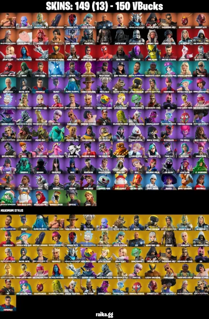 149 skins | Peter Griffin | Spider-Man | Challenger Menace - Flame | Droopy | Knight's Helm | Solitary Defender | A0188