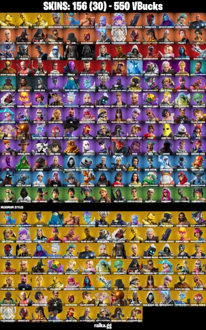 156 skins | Gold Midas | Gold Brutus | Eren Jaeger | Gold Meowscles | Recon Champion | The Cube Queen (Islandbane) | A0371