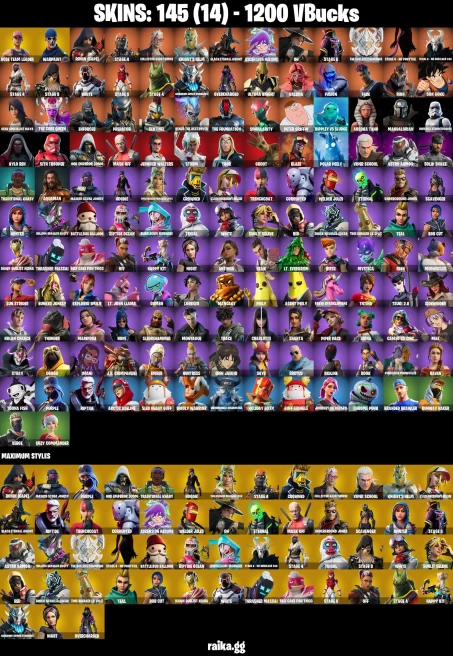 145 skins | Kylo Ren | Son Goku | Eren Jaeger | Peter Griffin | Mandalorian | Take The Elf | Hot Marat | A0413