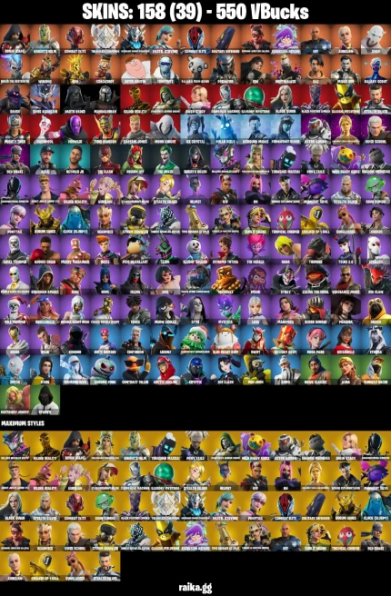 158 skins | Skull Trooper | Peter Griffin | Mandalorian | Ronin (Cape) | Knight's Helm | Combat Elite | A0527