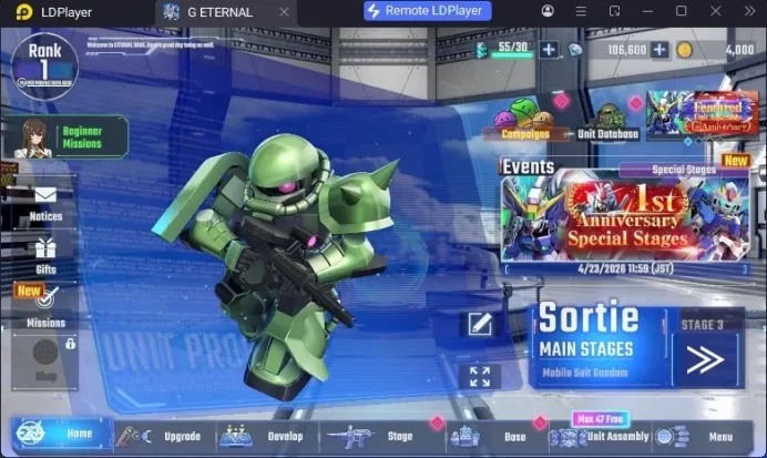 Global Rank 1 | FreshStory | 106+K Diamond, Selector Banner On, 8Gundam SSR+ 1Supp SSR | Gacha Acc, LogBandai Check SS RA225B
