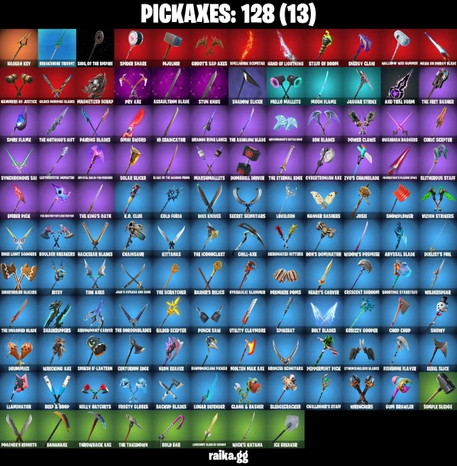 124 skins | John Wick | Lara Croft | Skull Trooper | Immortal Form | Fancy Peter Griffin | Immortal Zeus | WHITE | A0572