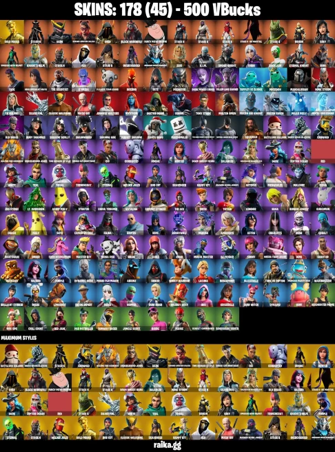 178 skins | Gold Midas | Ghoul Trooper | Orange Justice | Mandalorian | Take The Elf | Hot Marat | STAGE 5 | DARK | A0582