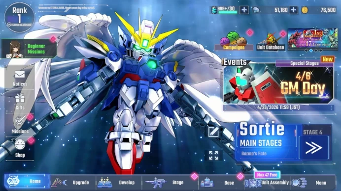 Global Rank Lv1 FreshStory 51k Diamond | 8 URGundam MLB WingGundamZero(EX), LB1 Tallgeese II, LB1 00Raise and 1 UR Supp RA235B