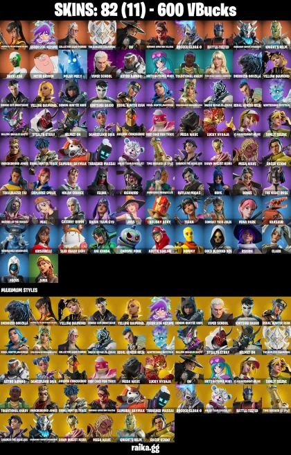 82 skins | Peter Griffin | Magmatic Mizuki (Cover-up Off) | Ascension Nezumi | Collector Kado Thorne | A0616